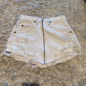 LF Zip Up Denim Mini Skirt